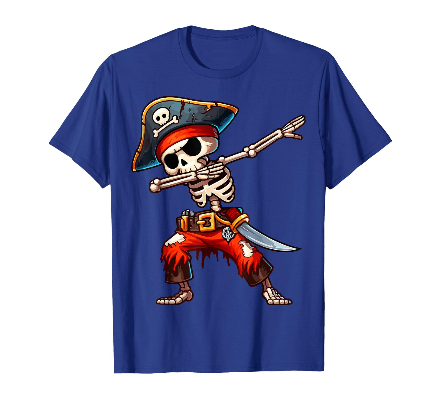 Dabbing Skeleton Pirate Halloween Kids Pirate T-Shirt