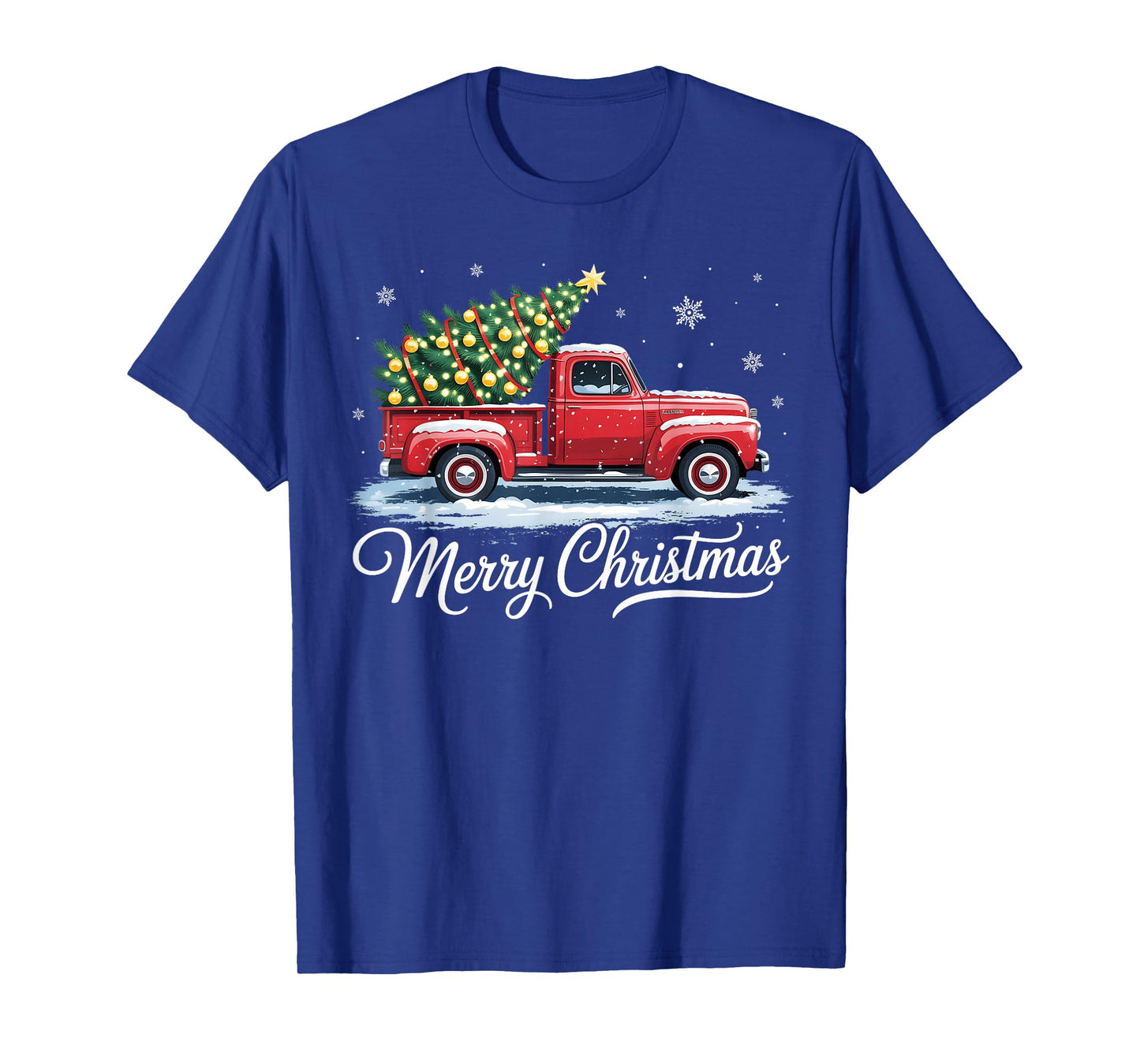 Merry Christmas Tree Red Truck Xmas Vacation Men Women Kid T-Shirt