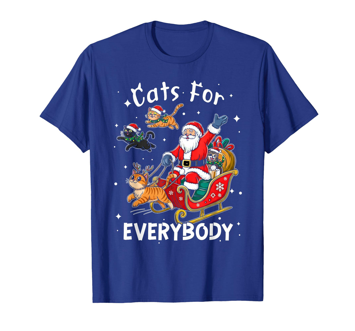 Cats for Everybody Santa Christmas Funny Cat Xmas Women Kids T-Shirt