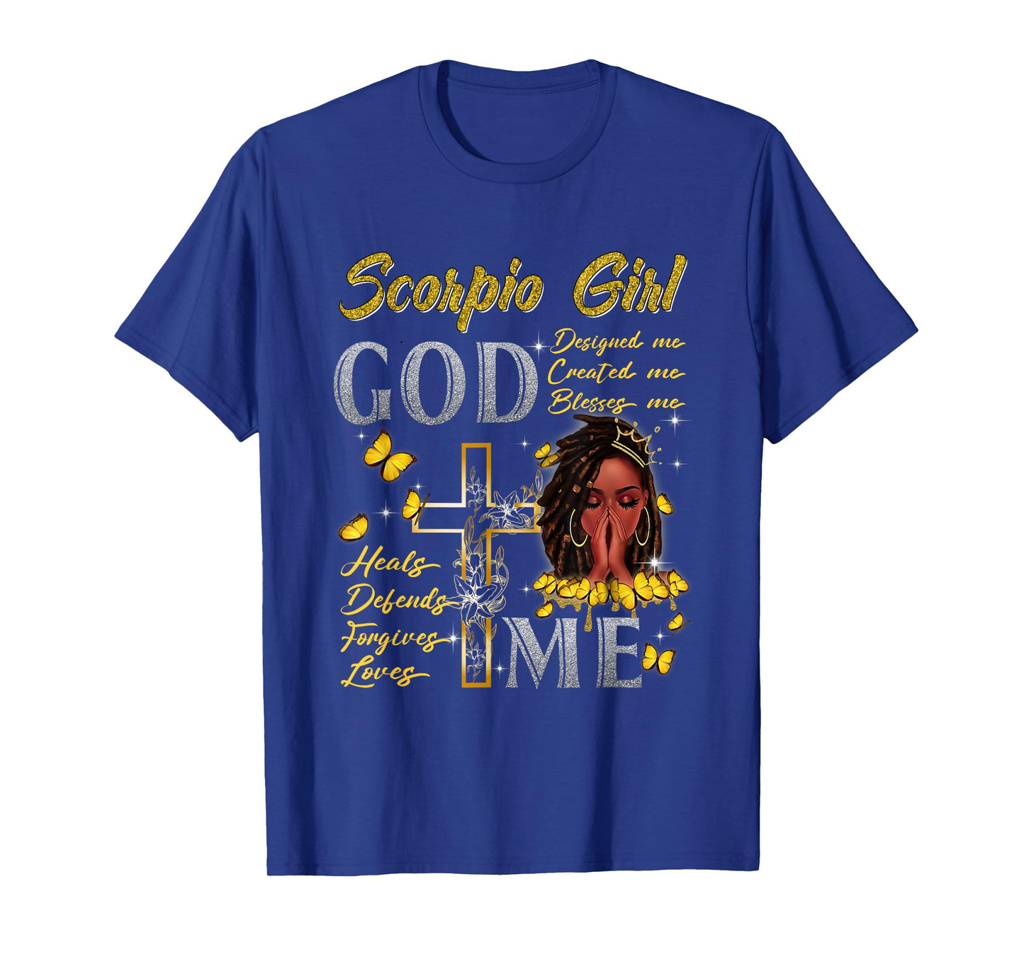 Scorpio Girl God Blesses Me Black Girl Magic Afro Melanin T-Shirt