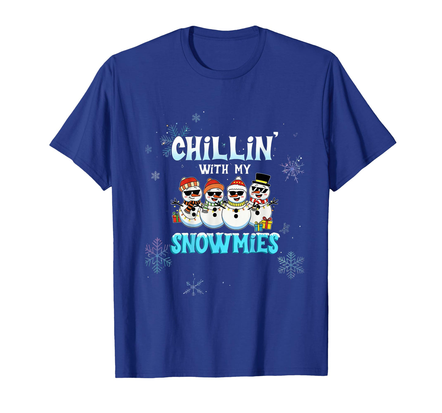 Chillin with My Snowmie Women Christmas Snowman Teacher T-Shirt