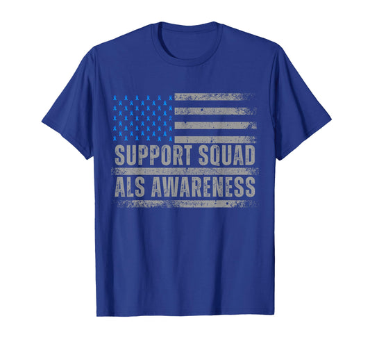 Support ALS Awareness Month USA American Flag Men Dad T-Shirt