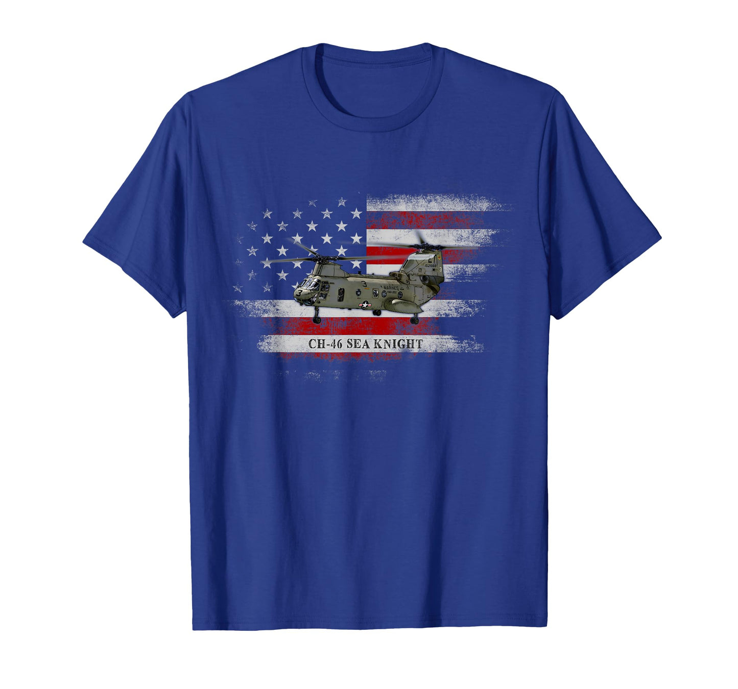 CH-46 Sea Knight Helicopter USA Flag Helicopter Pilot Gifts T-Shirt
