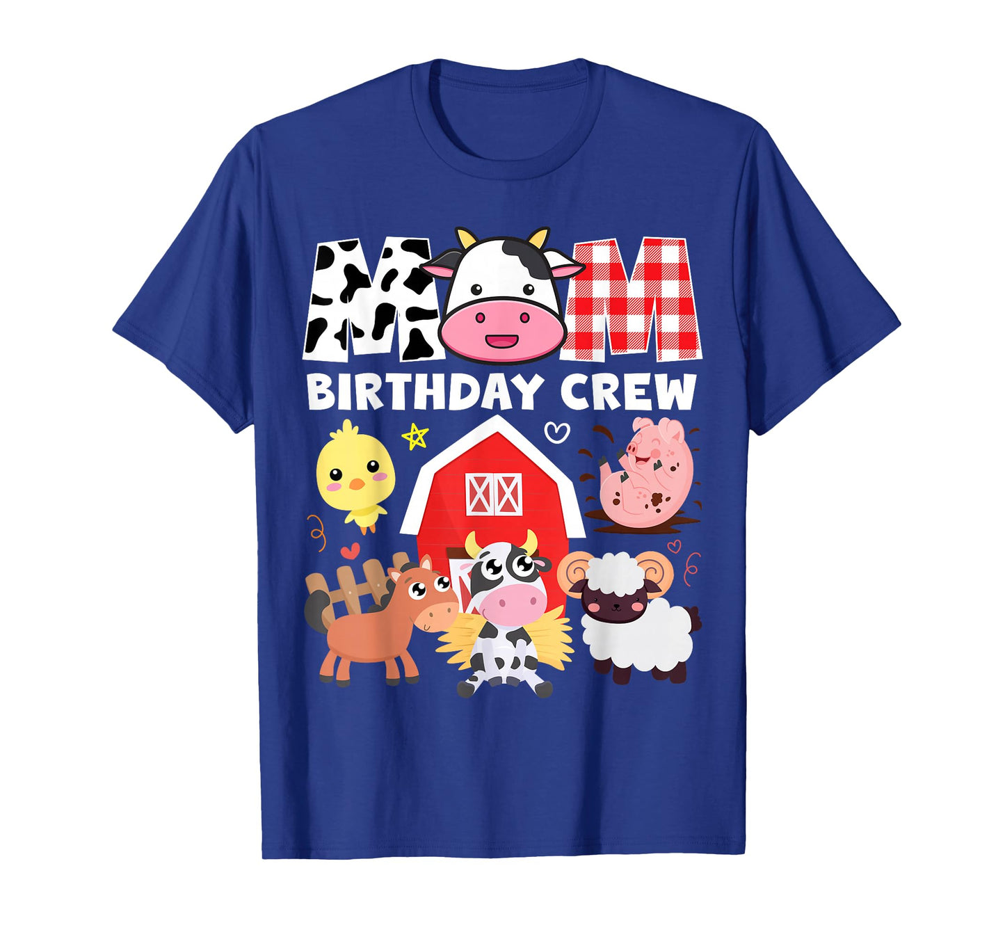 Cow Mom Birthday Crew Farm Theme Animals Kids Birthday Party T-Shirt
