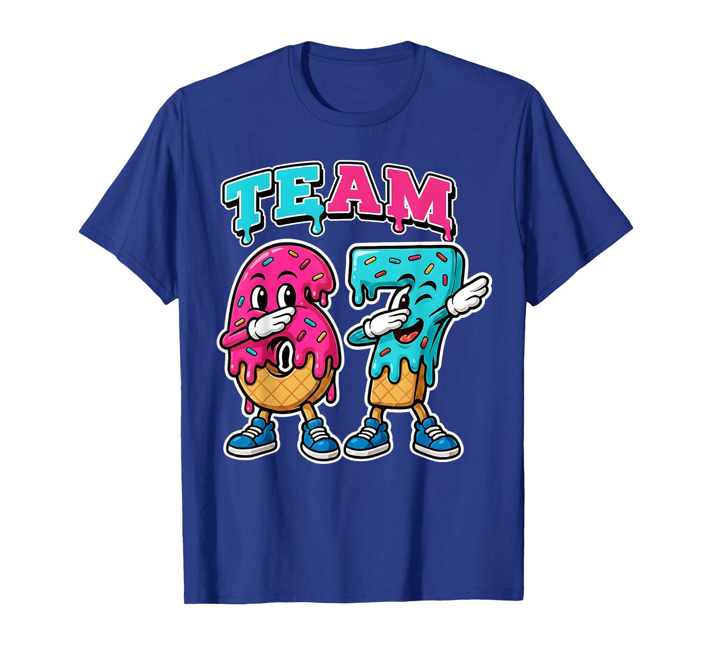 67 Ice Cream Drip Gen Alpha Slang Six Seven Meme 6 7 Number T-Shirt