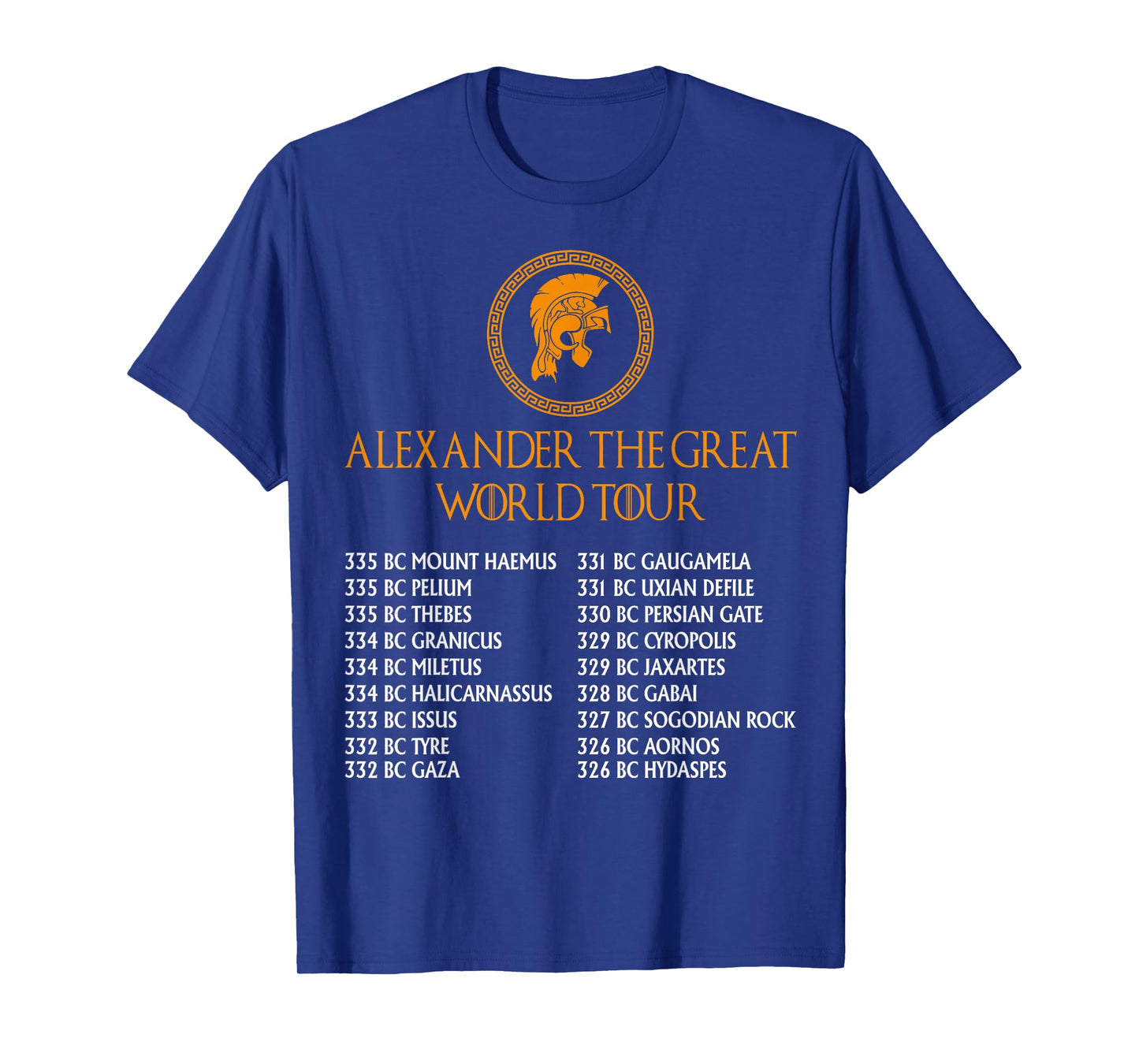 Ancient Greek History, Alexander The Great World Tour T-Shirt Small