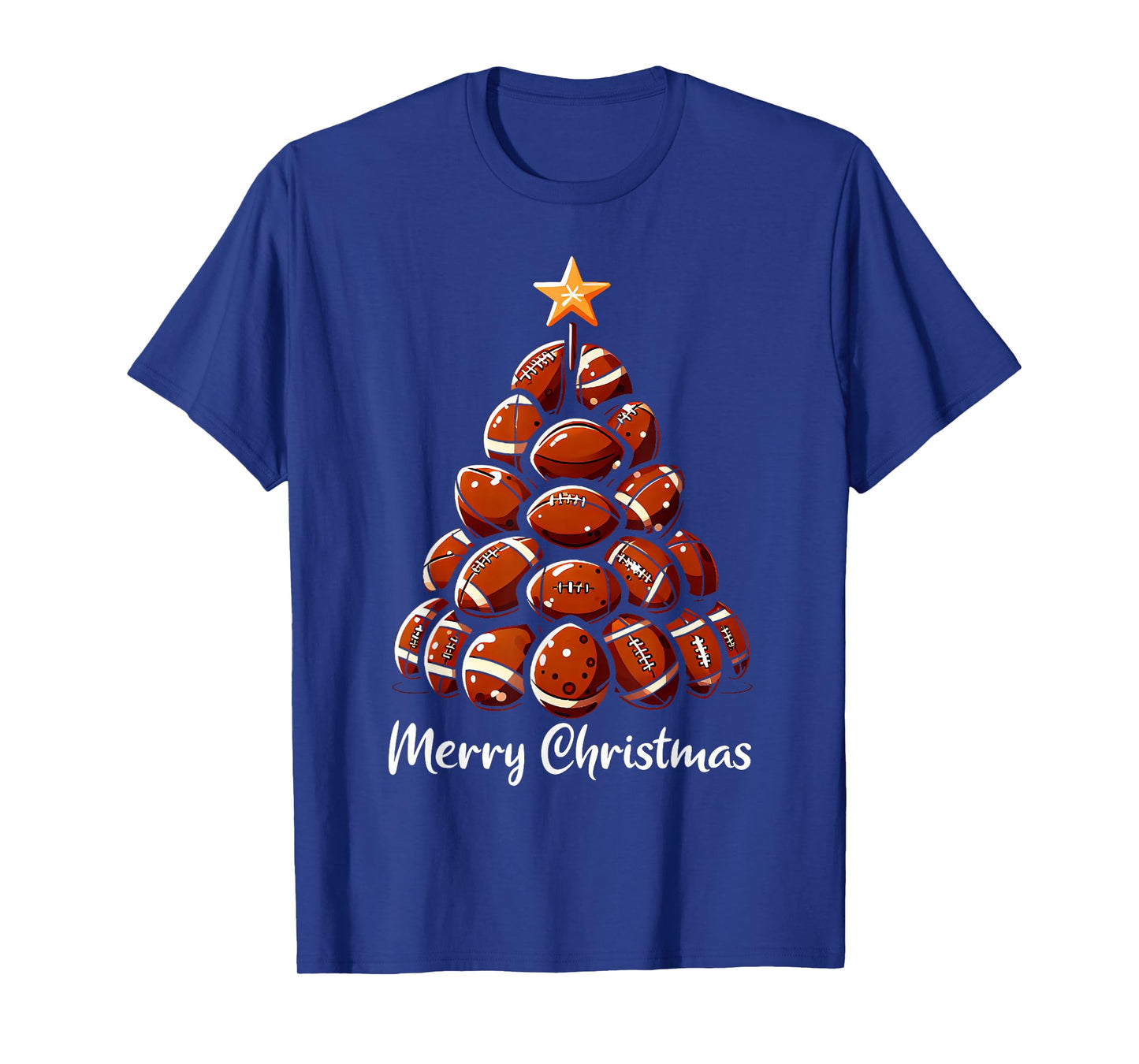 Football Christmas Tree Lights Funny Football Player Xmas T-Shirt