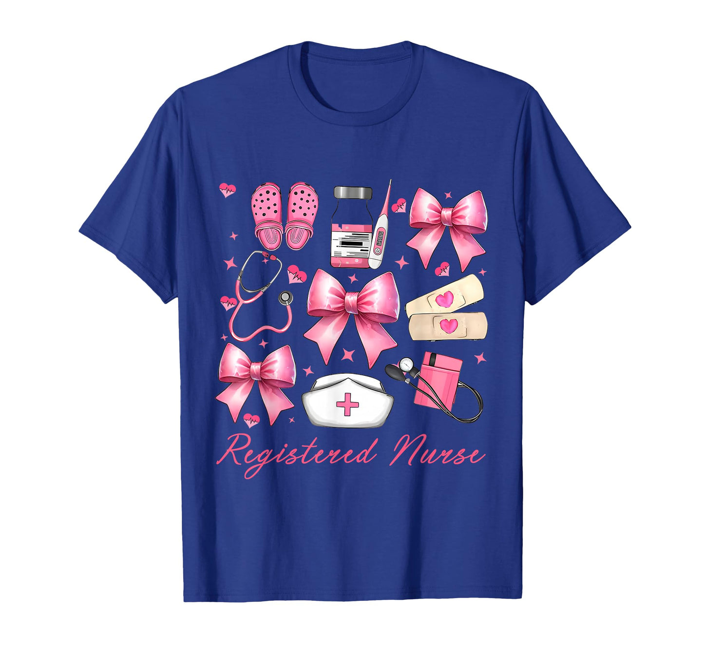 Cute Pink Coquette Bow Girly Registered Nurse T-Shirt