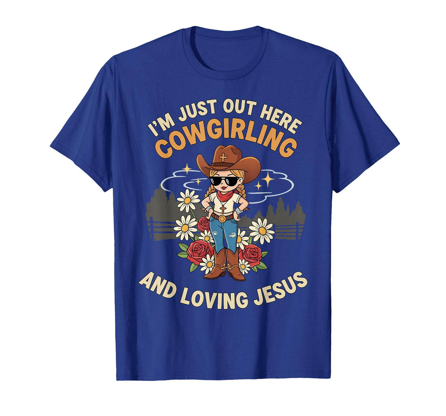 Cute Cowgirl Loves Jesus Christian T-Shirt