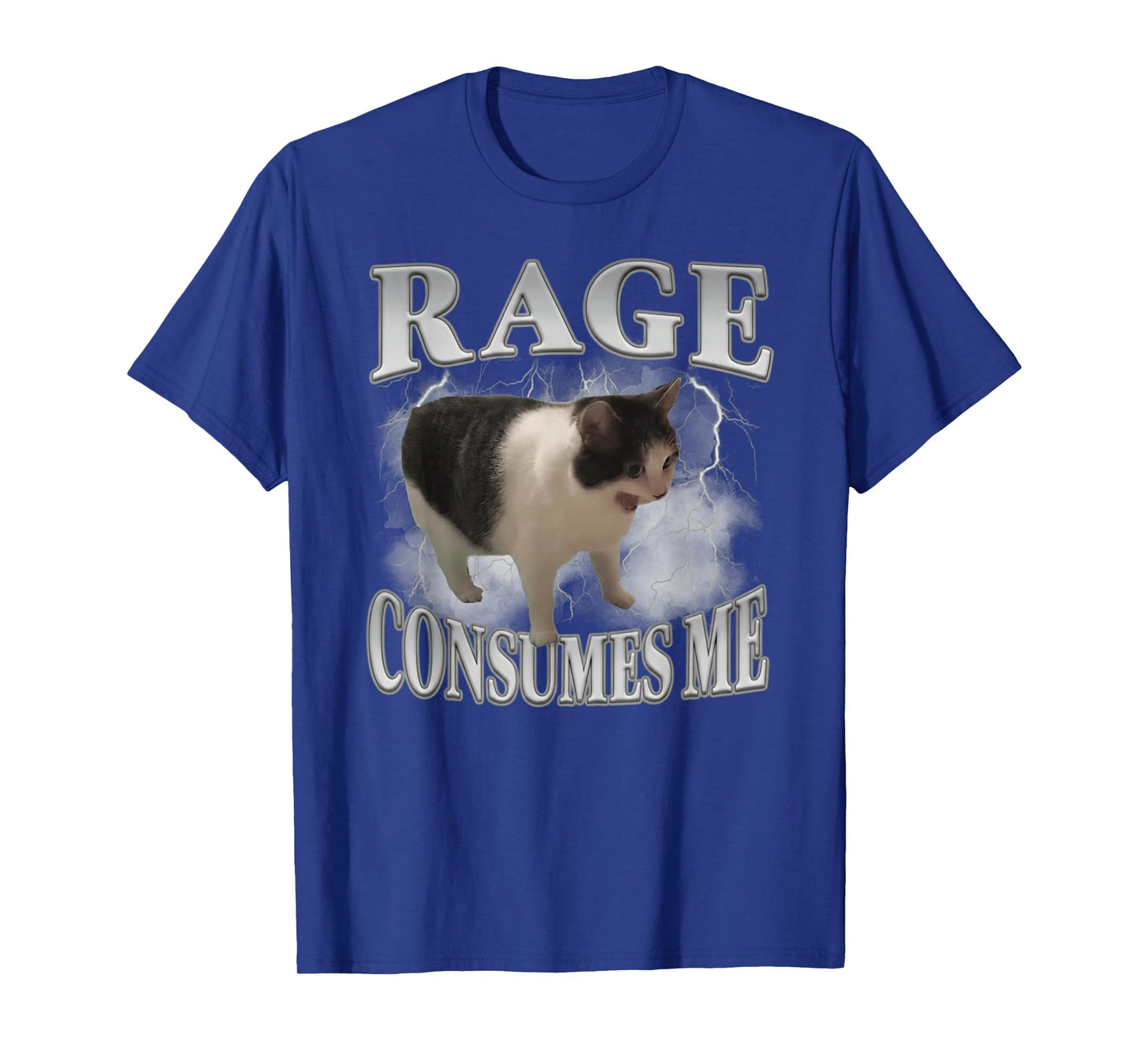Rage Consumes Me Funny Cat Meme Men Women Novelty T-Shirt