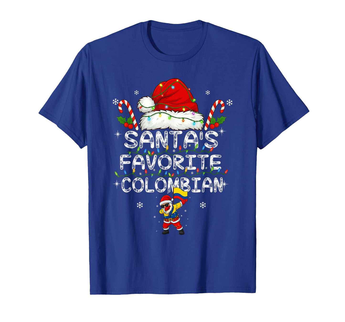 Funny Santa's Favorite Colombian Christmas Santa Dab Xmas T-Shirt