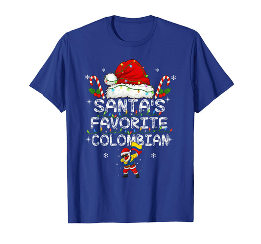Funny Santa's Favorite Colombian Christmas Santa Dab Xmas T-Shirt