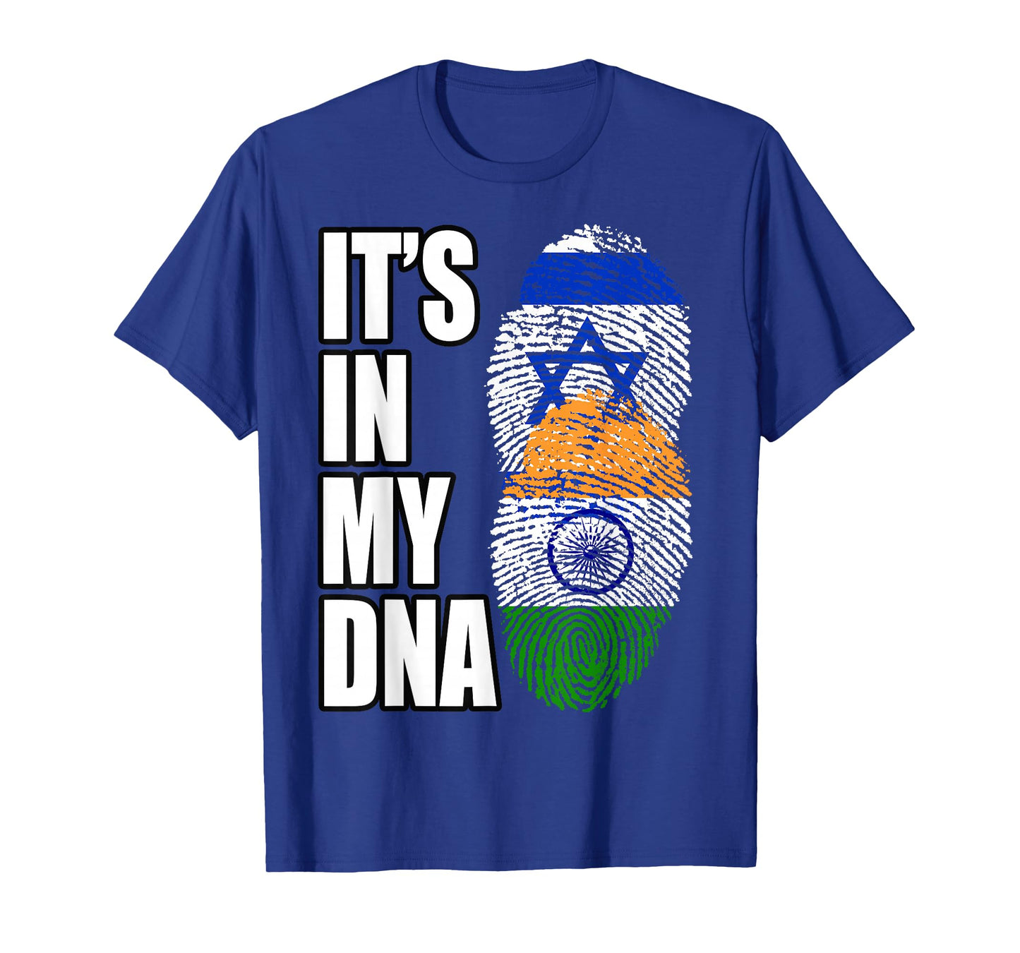 Indian And Israeli Mix DNA Flag Heritage T-Shirt