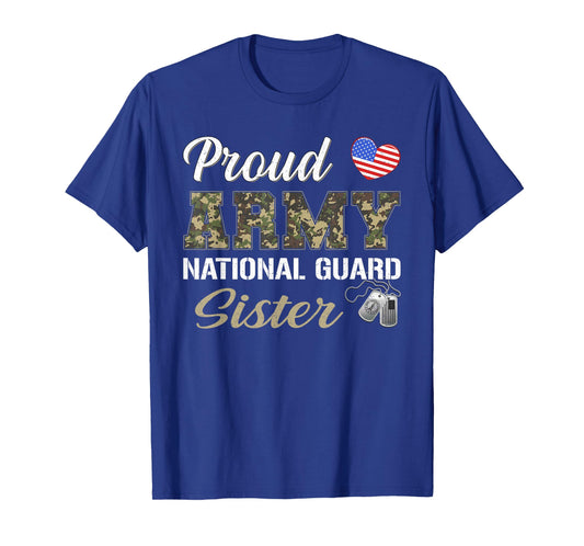 Retro Proud Army National Guard Sister Military Pride Outfit T-Shirt