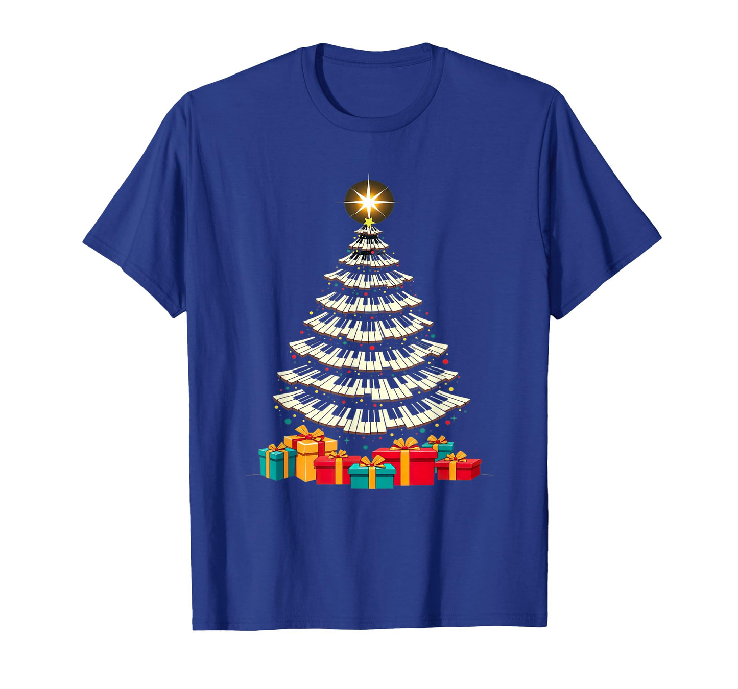Christmas Tree Piano Keyboard Holiday Music Lover Design T-Shirt
