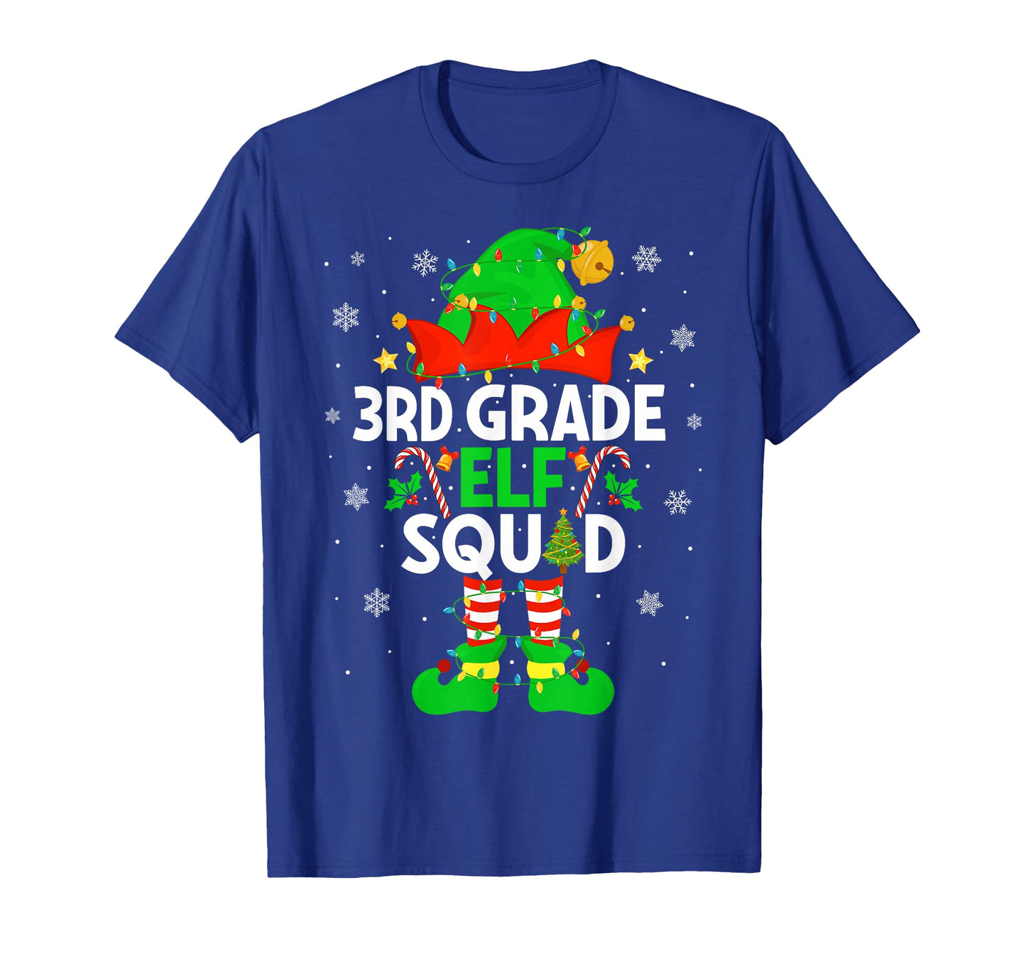 3rd Grade Elf Squad Christmas Third Grade Christmas Teacher T-Shirt
