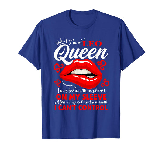 Leo Queen Zodiac Red Lip Birthday Graphic Men Women T-Shirt