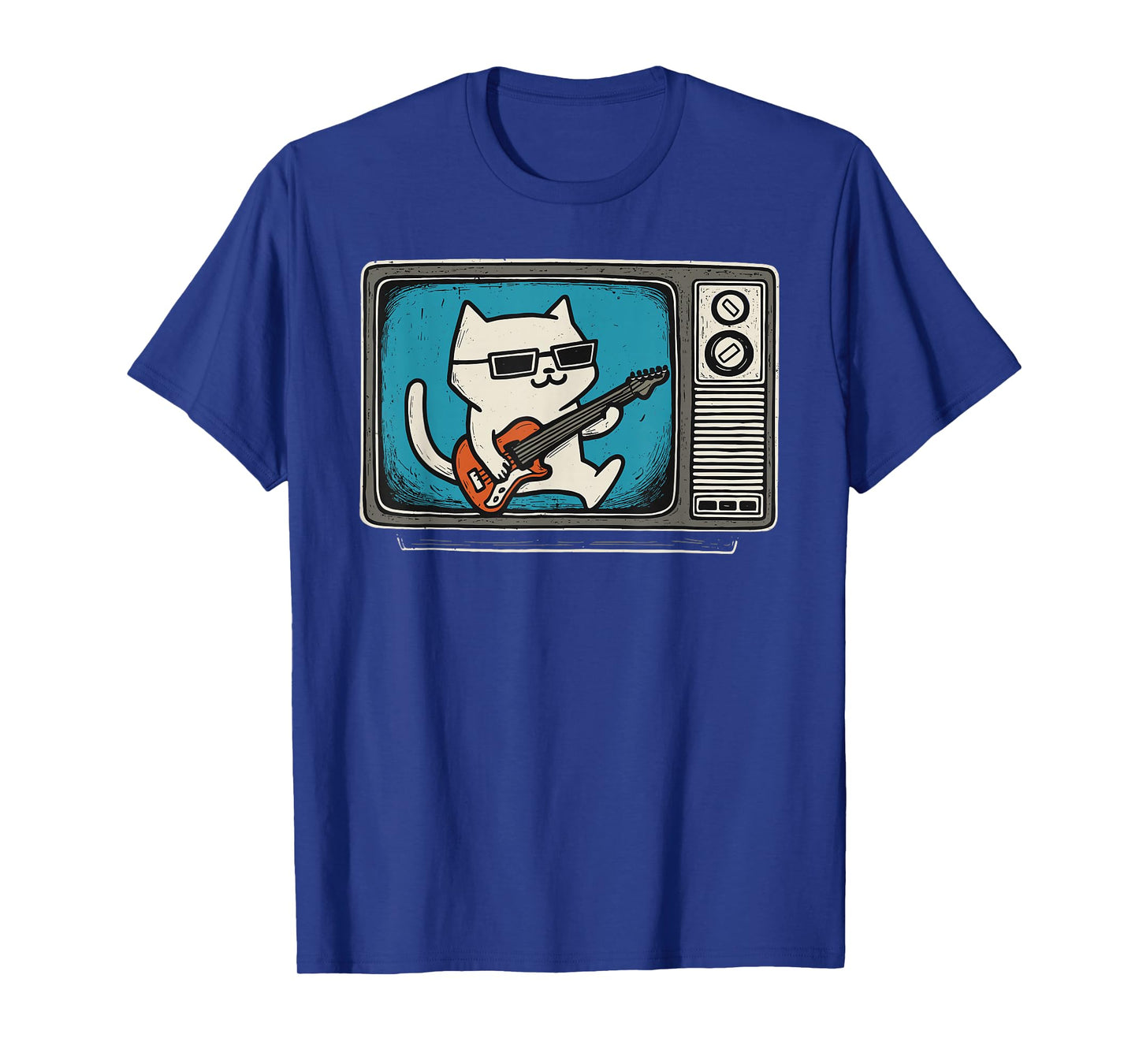 Novelty Cat Playing Guitar Men Kids Women Funny Y2K T-Shirt