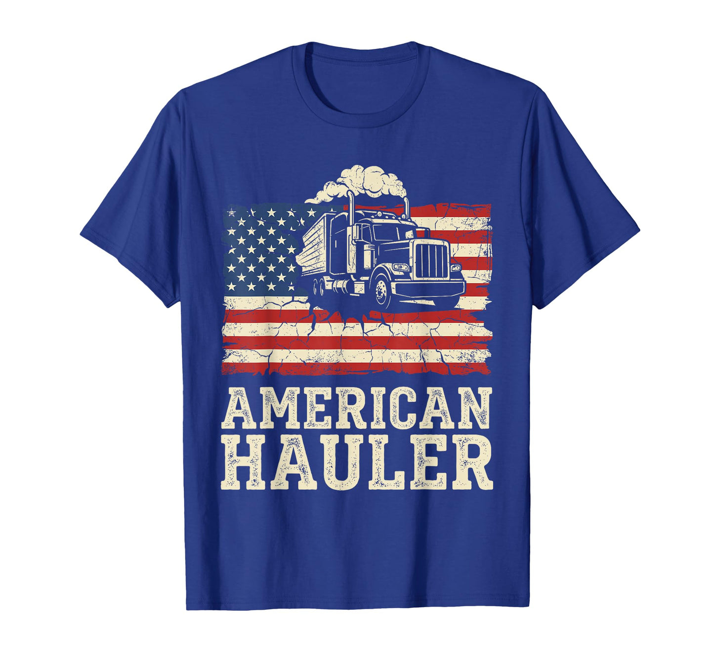 American Hauler Truck Driver Patriotic US Flag Trucker T-Shirt