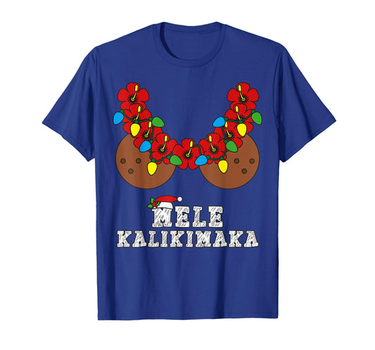 Christmas in July Mele Kalikimaka Coconut Bra Hawaiian Beach T-Shirt for Men Women