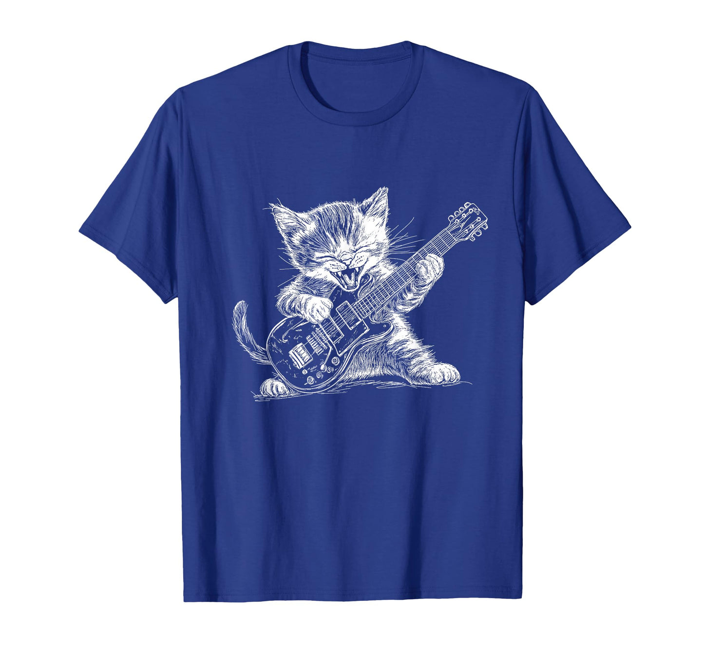 Funny Kitten Playing Guitar for Cat and Music Fans T-Shirt