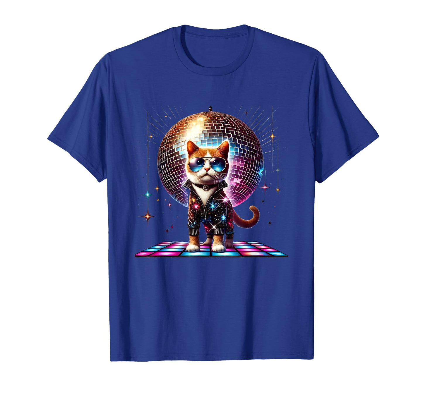 Dancing Cat Disco Ball Kitten Kitty Lover Funny Party Animal T-Shirt