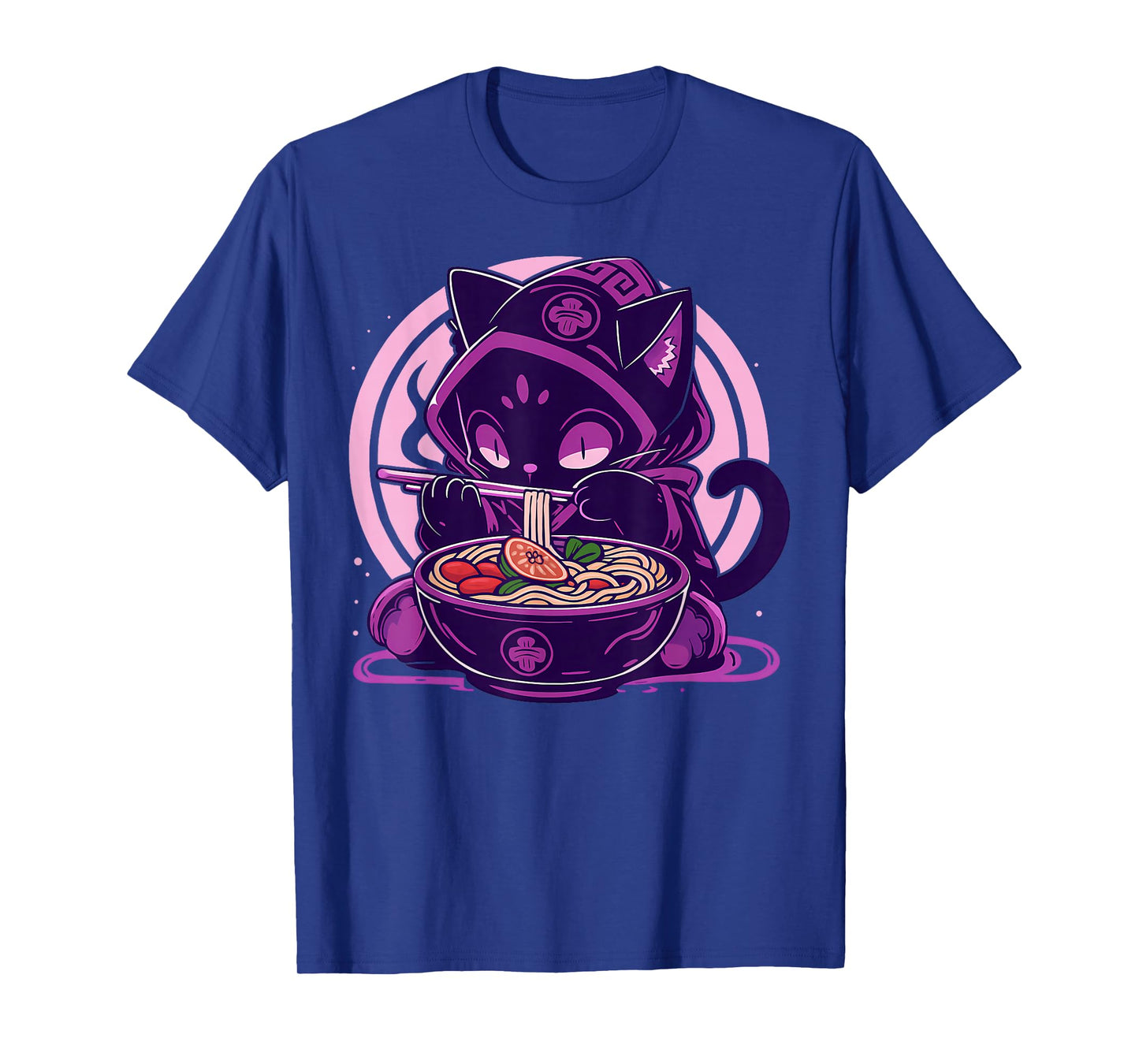 Cat Eating Ramen Noodles Anime Japanese Aesthetic Kawaii Cat T-Shirt