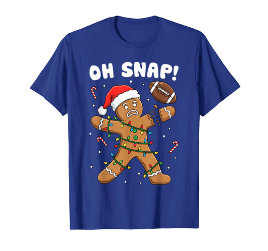 Christmas Gingerbread Oh Snap Cookie Xmas Holiday Football T-Shirt