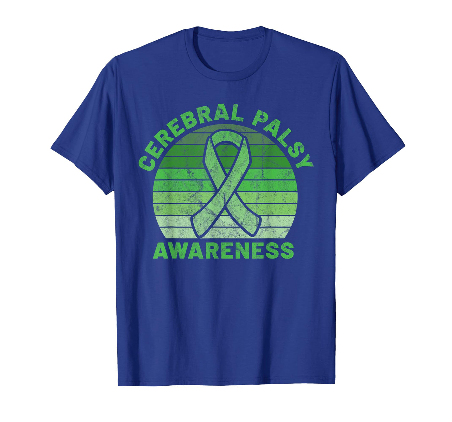CP Green Ribbon Retro Sunset Cerebral Palsy Awareness T-Shirt