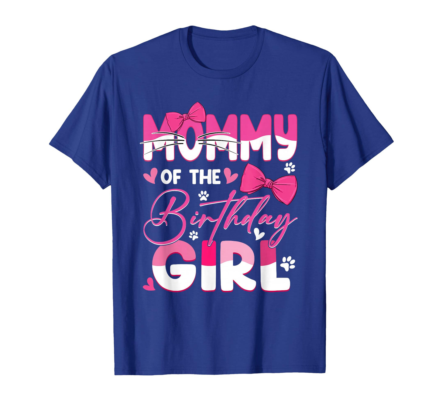Mommy of The Birthday Girl Cat Kitty Family Matching T-Shirt