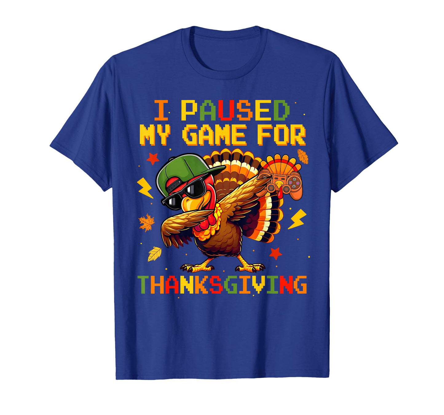 Happy Thanksgiving Gaming Dabbing Turkey Gamer Men Boys Kids T-Shirt