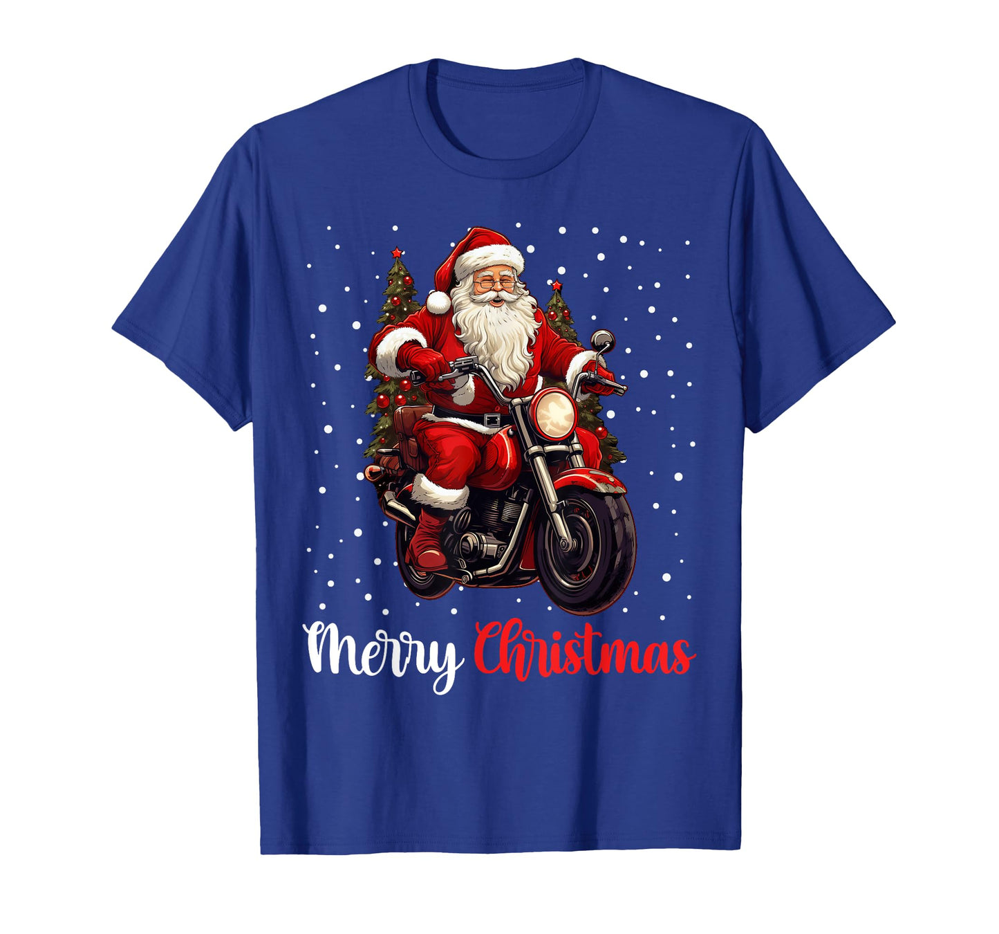 Merry Christmas Santa Riding Motorcycle Biker Xmas Party T-Shirt
