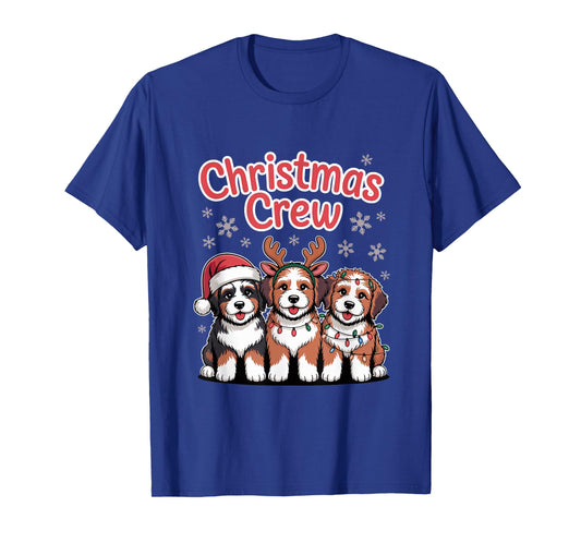 Christmas Crew Xmas Puppy Dog Funny Christmas Bernedoodle T-Shirt