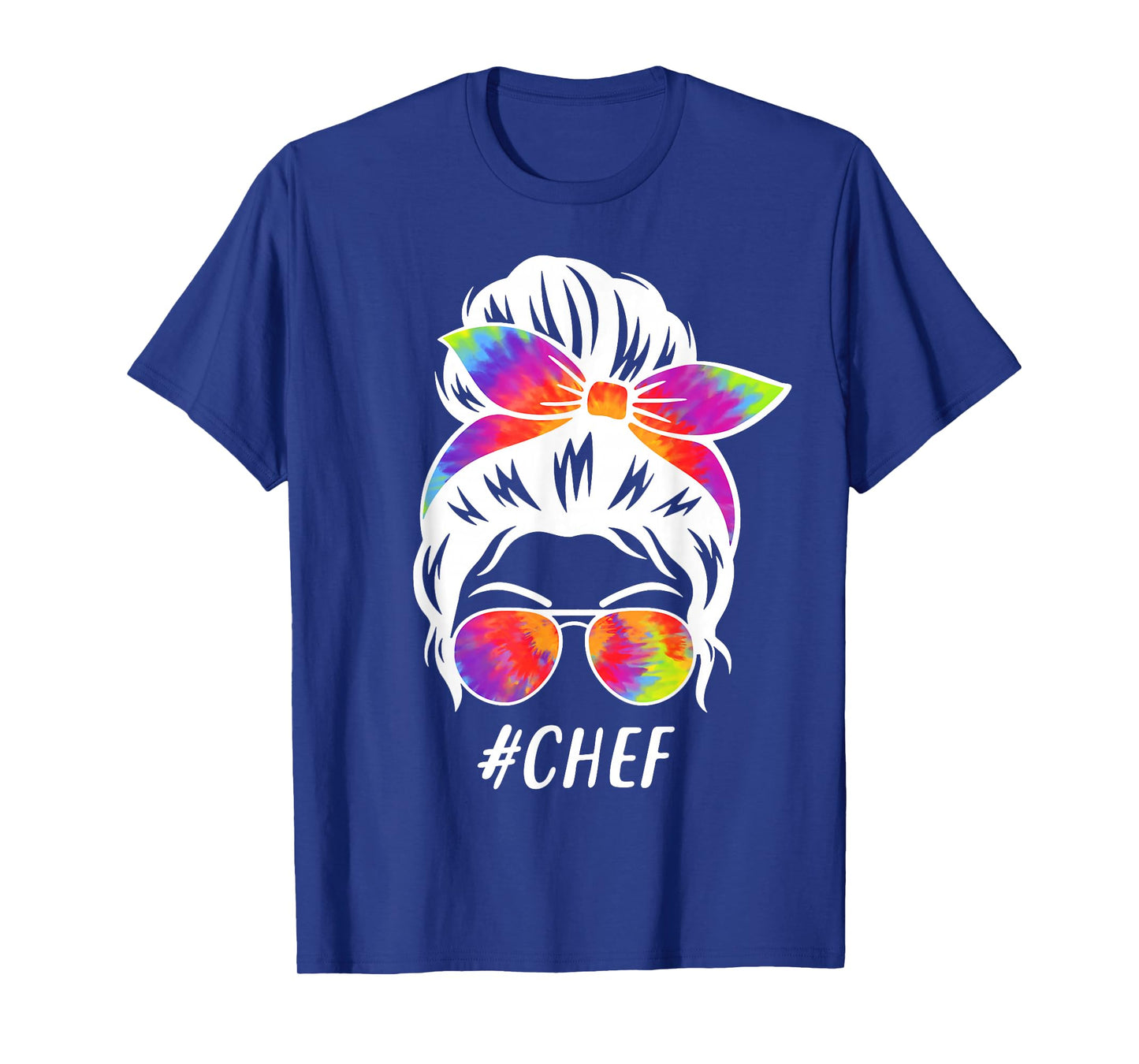Chef Squad Tie Dye Messy Bun Girl Company Cooking Crew T-Shirt