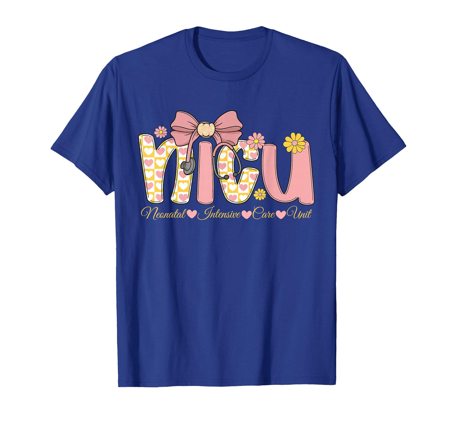 Coquette NICU Nurse Week Bow Heart Stethoscope Preppy T-Shirt