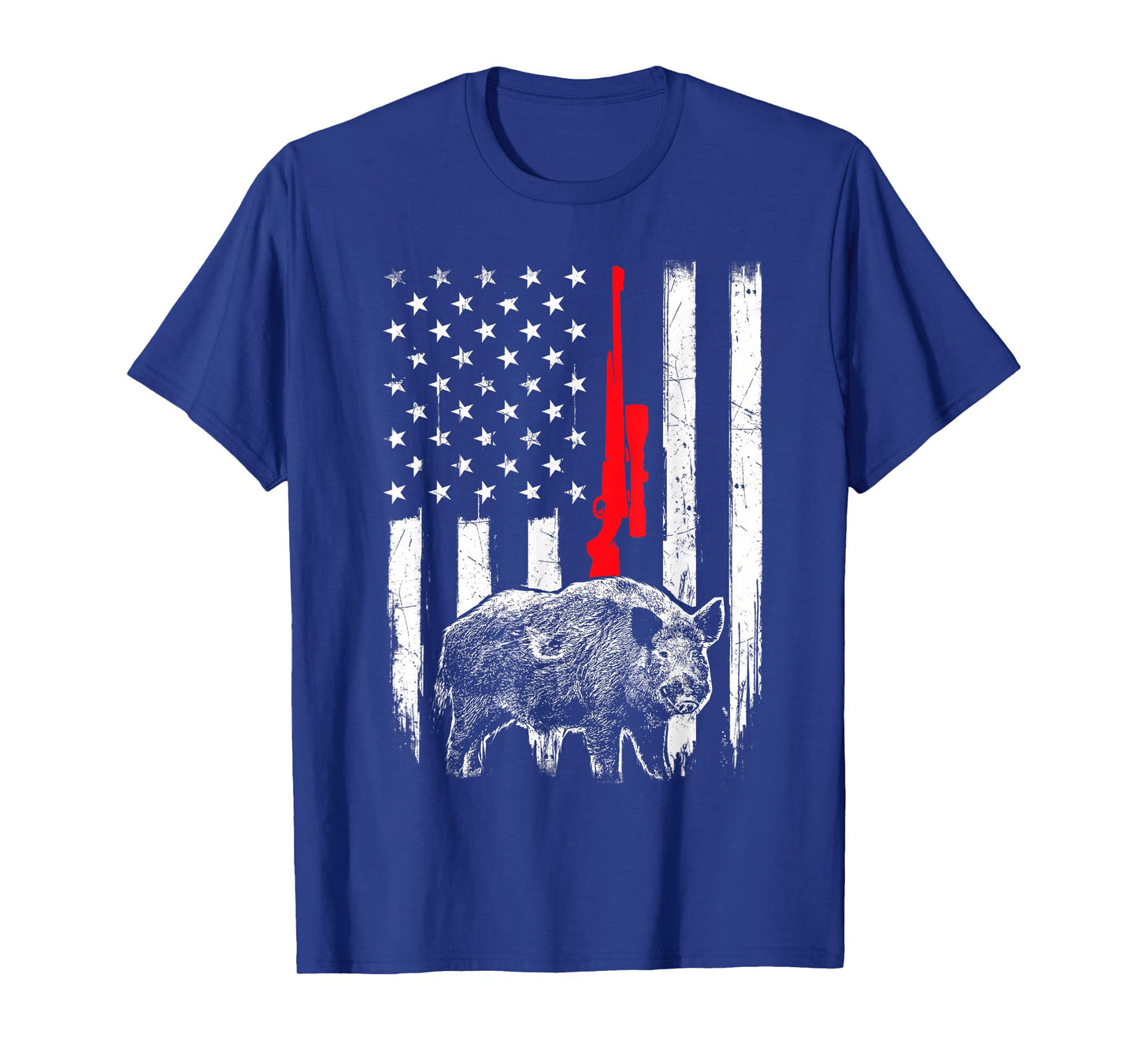 Patriotic American USA Flag - Boar Hunting Wild Hog Hunter T-Shirt