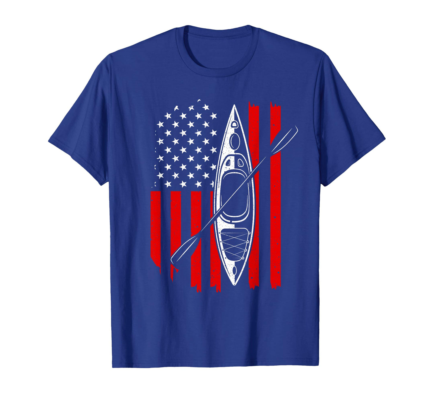 Funny Kayaking Gift for Men Women Cool American Flag Kayak T-Shirt