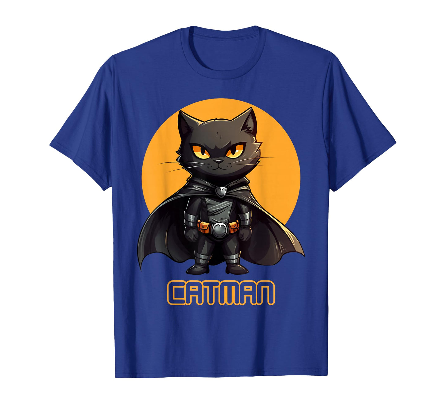 Superhero Cat, Catman, Funny Black Cat, Cat with Cape T-Shirt