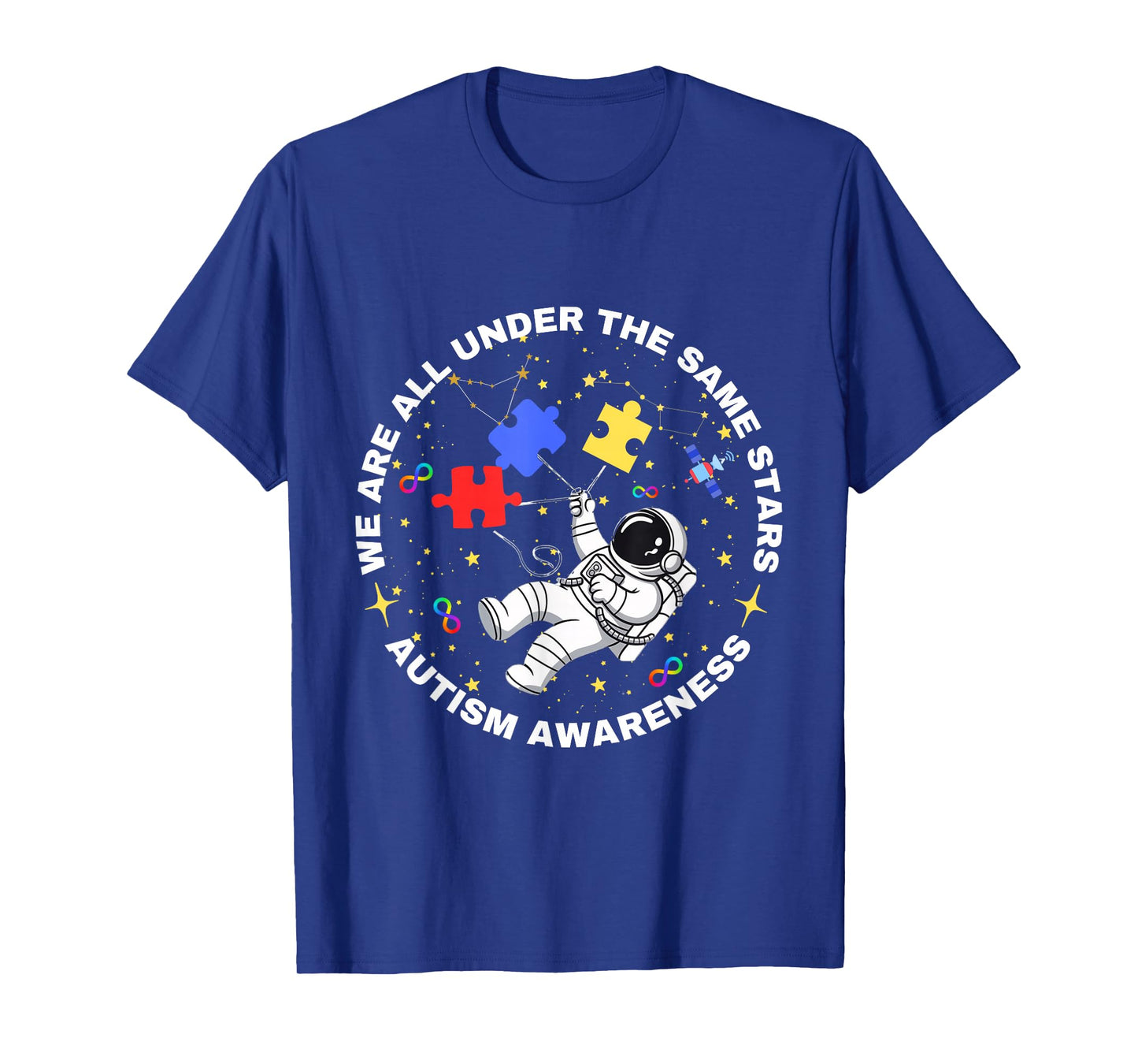 Autism We are All Under The Same Stars Space Astronaut T-Shirt