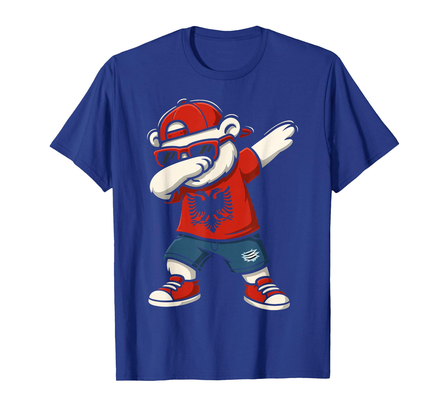 Funny Dabbing Bear Albania Flag Patriotic Albanian T-Shirt