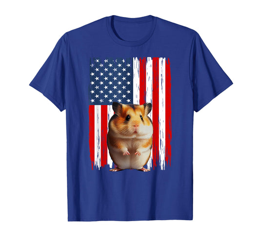 Patriotic Hamster American Flag 4th Of July Men Women T-Shirt