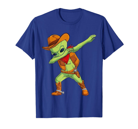 Dabbing alien cowboy costume Halloween kids UFO cosplay men T-Shirt