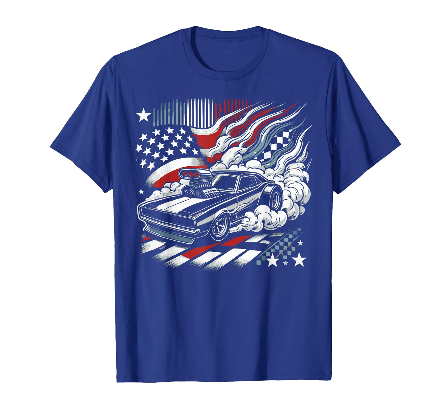 American Flag Drag Racing Strip Tree Light Dragster T-Shirt