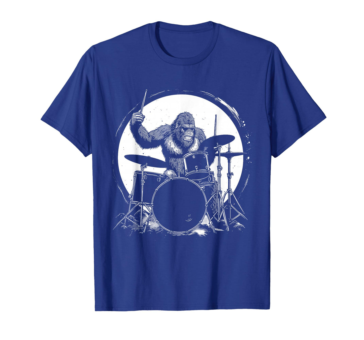 Drummer Bigfoot Plays Drums Funny Sasquatch Drumming T-Shirt
