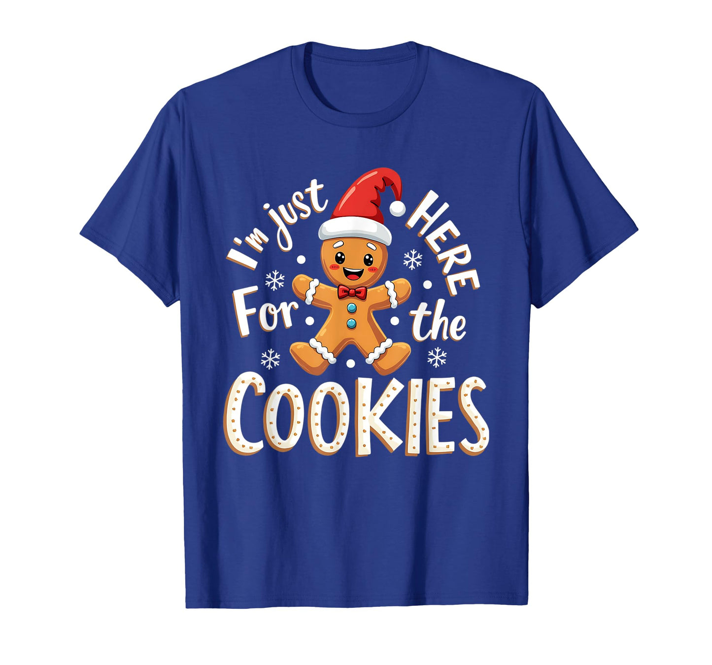 Christmas Baking Team I'm Just Here For The Cookies Funny Christmas Cookies Outfit Unisex-Adults Black XS Regular Small Short Sleeve T-Shirt