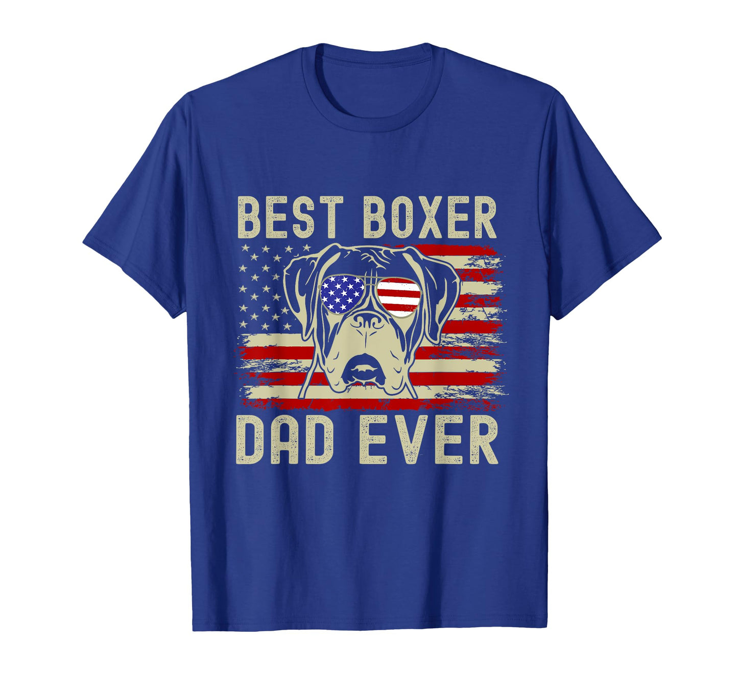 Best Boxer Dad Ever USA Flag Dog Lover Father's Day T-Shirt