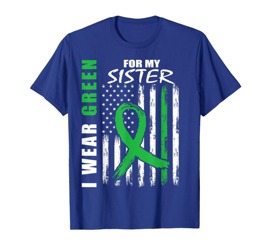 I Wear Green For My Sister Cerebral Palsy Awareness Flag T-Shirt