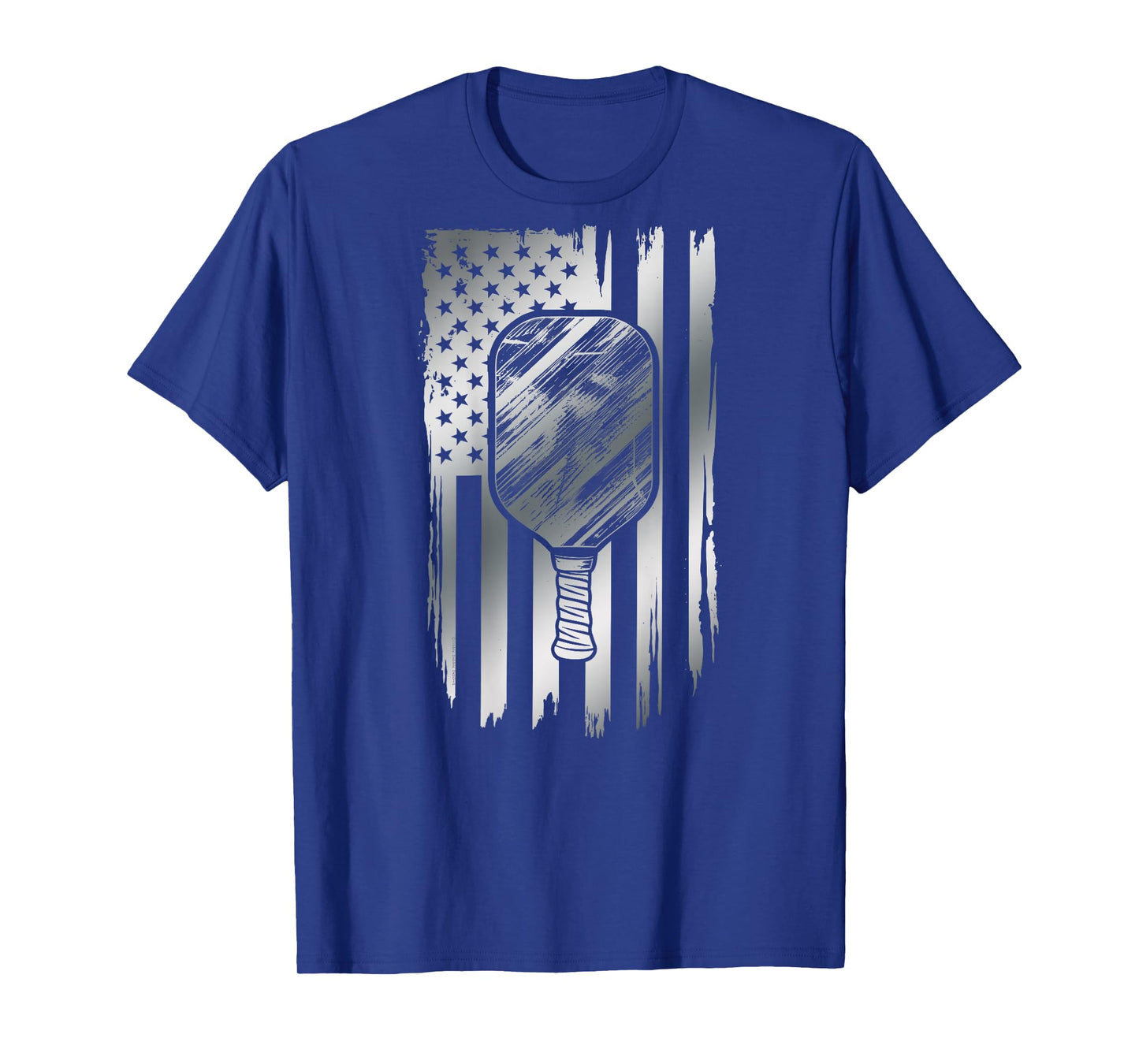 On Back Pickleball Patriotic US Flag 4th of July Pickleball T-Shirt