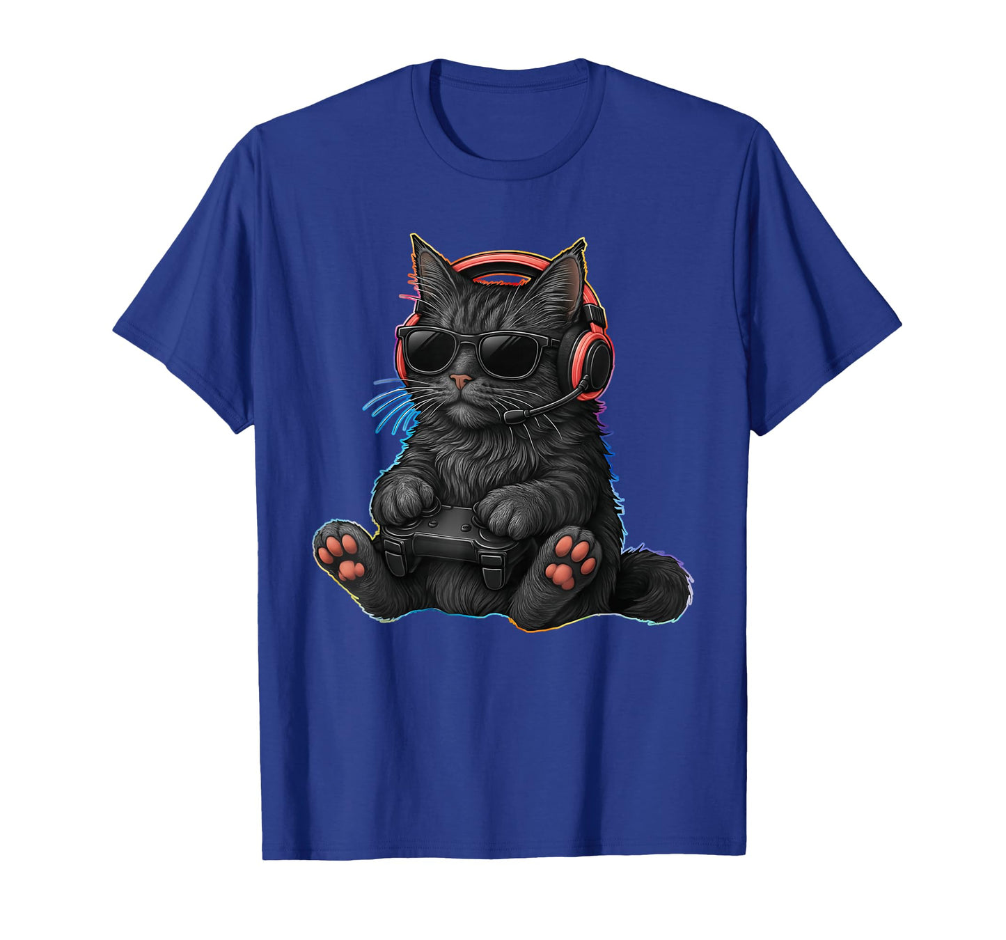 Gamer Cat Video Games Boys Teen Men Girls Funny Gaming T-Shirt