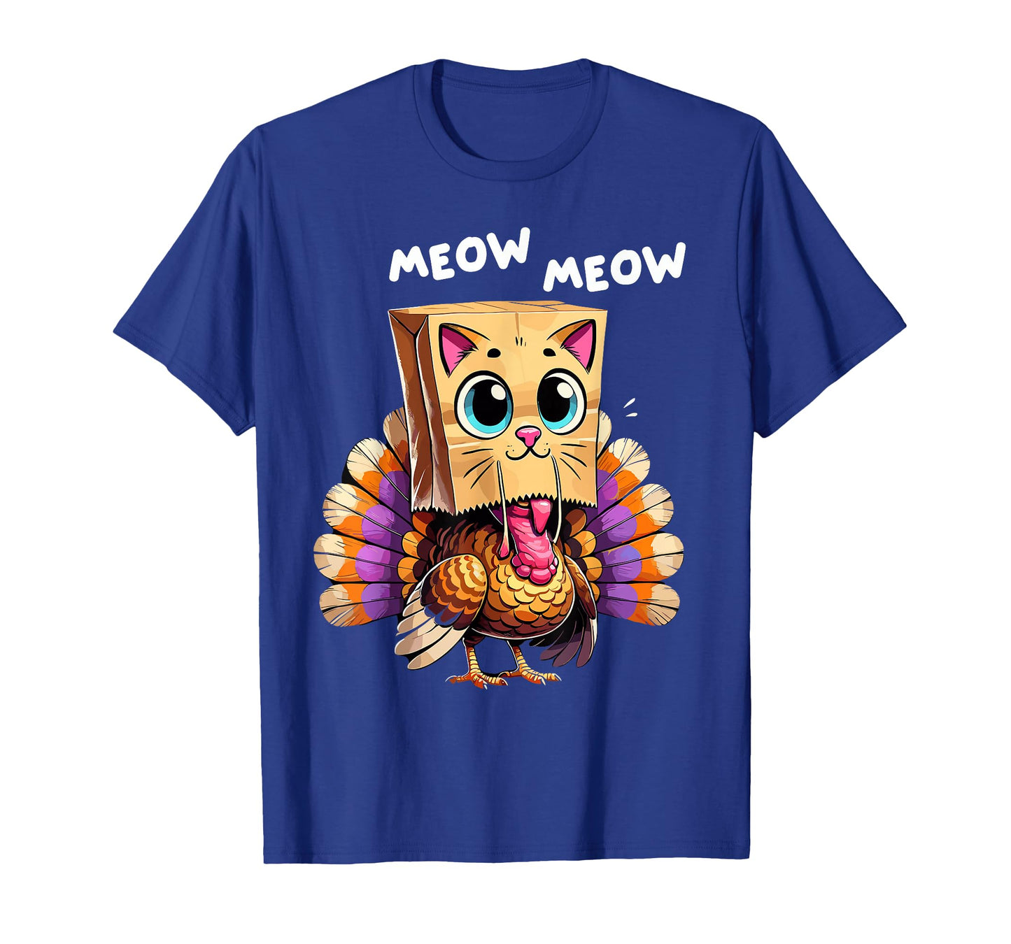 Turkey Cat Meow Thanksgiving Shirts Women Thanksgiving Gifts T-Shirt